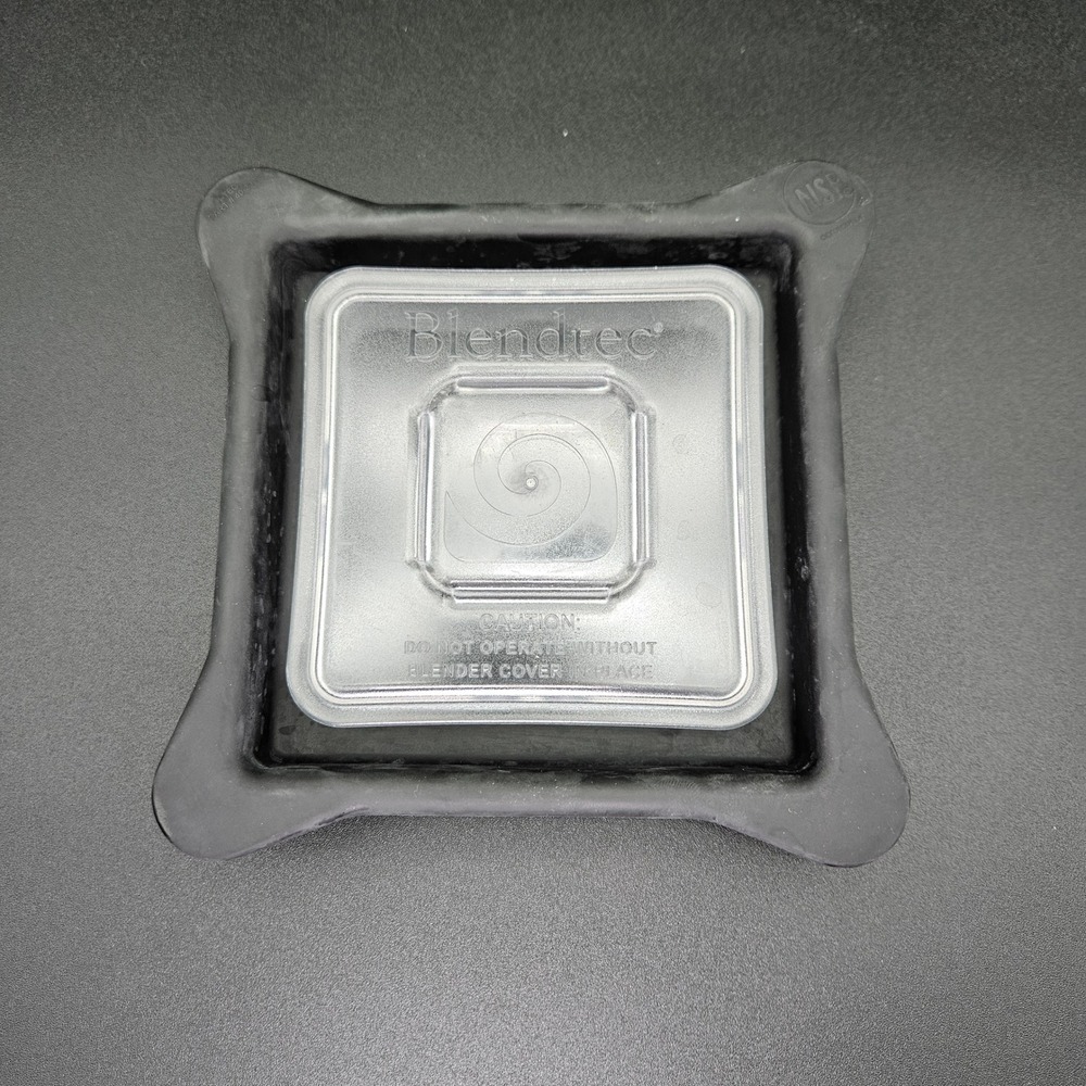 Blendtec Wildside+‎ Replacement OEM Black Blender Lid Clear Cap Square